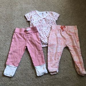 Burt’s Bees Cuffed footie outfit & striped pant